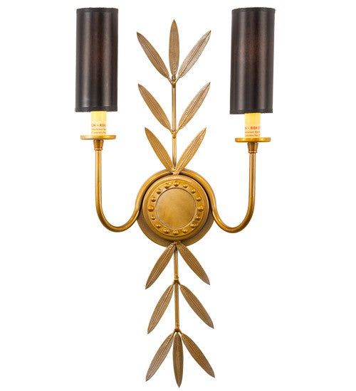 2nd Ave Lighting Sunflower 11" Wide 2 Light Wall Sconce With Transparent Gold Over Nickel Finish