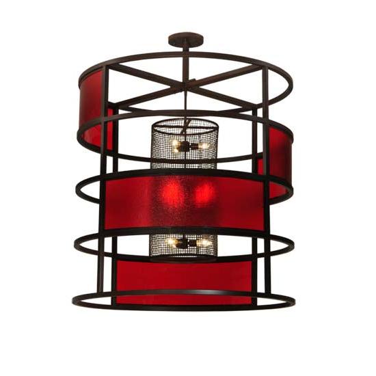 2nd Ave Lighting Tavern 48" Red Block Pendant in Cafe Noir Finish