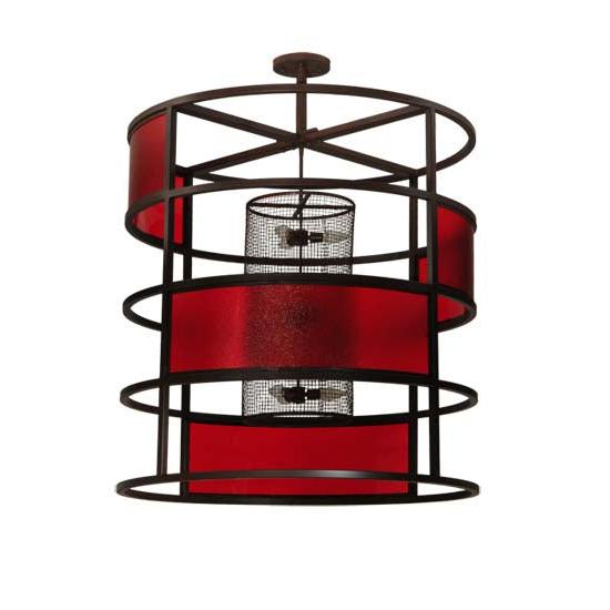 2nd Ave Lighting Tavern 48" Red Block Pendant in Cafe Noir Finish