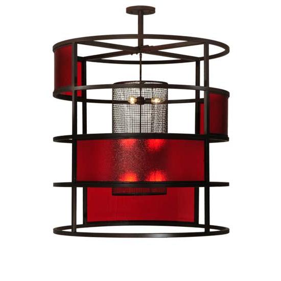 2nd Ave Lighting Tavern 48" Red Block Pendant in Cafe Noir Finish