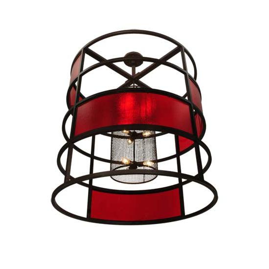 2nd Ave Lighting Tavern 48" Red Block Pendant in Cafe Noir Finish