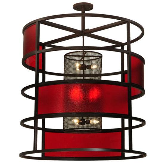 2nd Ave Lighting Tavern 48" Red Block Pendant in Cafe Noir Finish