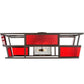 2nd Ave Lighting Tavern 60" Red Block Acrylic Flushmount With Rust Finish