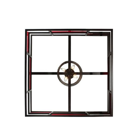 2nd Ave Lighting Tavern 60" Red Block Acrylic Flushmount With Rust Finish