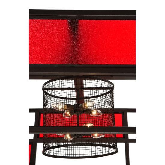 2nd Ave Lighting Tavern 60" Red Block Acrylic Flushmount With Rust Finish