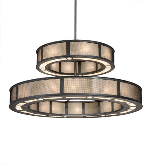 2nd Ave Lighting Telluride Magic 73" Wide Two Tier Chandelier in Natural Iron and Solar Black Finish