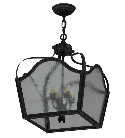 2nd Ave Lighting Terena 15" Square 4 Light Pendant in Antique Iron Gate Finish