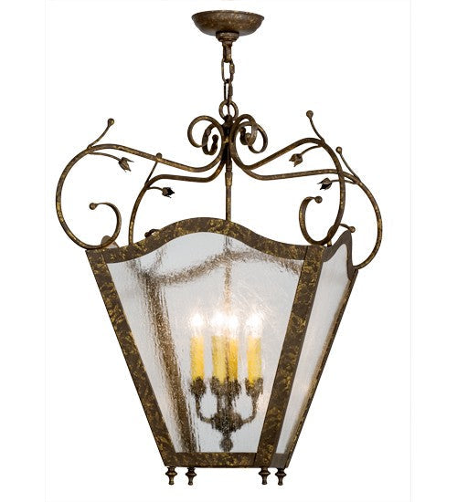 2nd Ave Lighting Terena 20" Square 4 Light Pendant in Pompeii Gold Finish