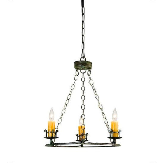 2nd Ave Lighting Tertius 18" Wide 3 Light Chandelier in Organic Rust Finish