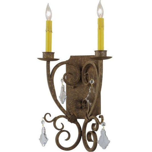 2nd Ave Lighting Thierry 12" Wide 2 LT Wall Sconce in Pompeii Gold Finish