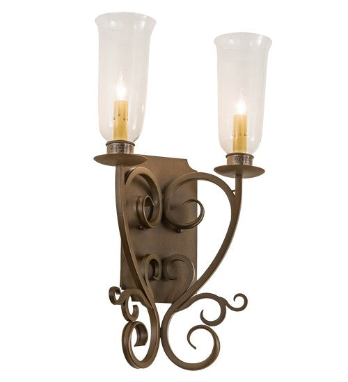 2nd Ave Lighting Thierry 14" Wide 2 Light Wall Sconce in Rustic Iron Finish