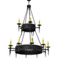 2nd Ave Lighting Thorndike 50" Wide Two Tier 15 Light Chandelier in Costello Black