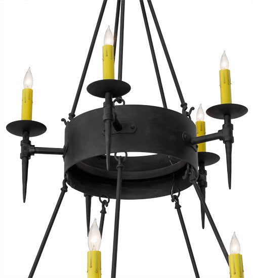 2nd Ave Lighting Thorndike 50" Wide Two Tier 15 Light Chandelier in Costello Black