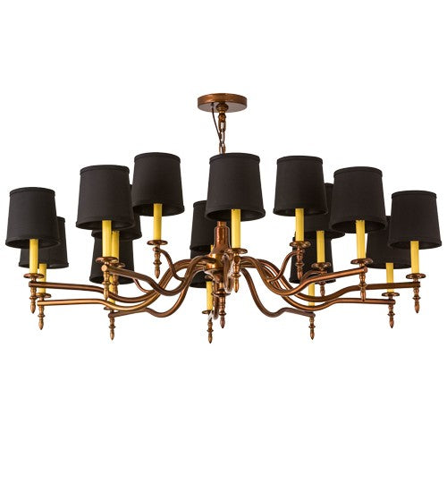 2nd Ave Lighting Toby 52" Wide 15 Light Chandelier With Transparent Copper Over Extreme Chrome Finish