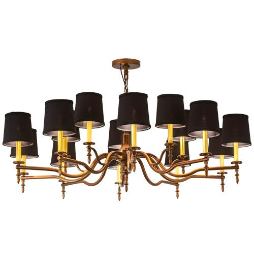 2nd Ave Lighting Toby 52" Wide 15 Light Chandelier With Transparent Copper Over Extreme Chrome Finish