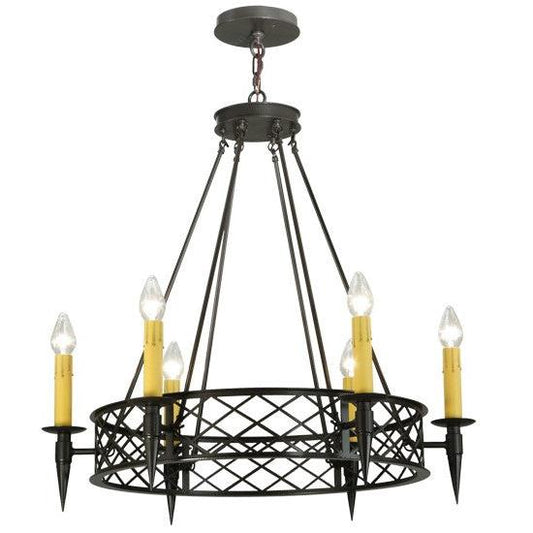 2nd Ave Lighting Topridge 33" Wide 6 LT Chandelier in Timeless Bronze