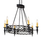 2nd Ave Lighting Topridge 43" Wide 6 Light Chandelier in Textured Black Finish