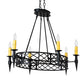 2nd Ave Lighting Topridge 43" Wide 6 Light Chandelier in Textured Black Finish