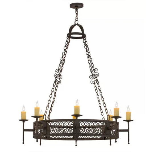 2nd Ave Lighting Toscano 48" 8-Light Copper Rust Chandelier