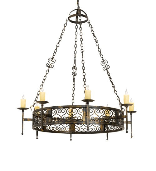 2nd Ave Lighting Toscano 48" Wide 8 Light Chandelier in Antique Black Finish