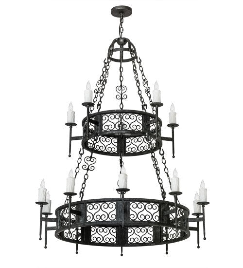 2nd Ave Lighting Toscano 48" Wide Two Tier 15 Light Chandelier in Smoke Finish