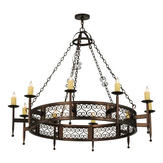 2nd Ave Lighting Toscano 60" Wide 10 LT Chandelier in Mahogany Bronze Finish