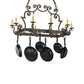 2nd Ave Lighting Tourelle 48" Long 10 LT Pot Rack With Downlights in Gilded Tobacco Finish