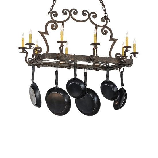 2nd Ave Lighting Tourelle 48" Long 10 LT Pot Rack With Downlights in Gilded Tobacco Finish
