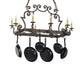 2nd Ave Lighting Tourelle 48" Long 10 LT Pot Rack With Downlights in Gilded Tobacco Finish