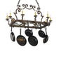 2nd Ave Lighting Tourelle 48" Long 10 LT Pot Rack With Downlights in Gilded Tobacco Finish