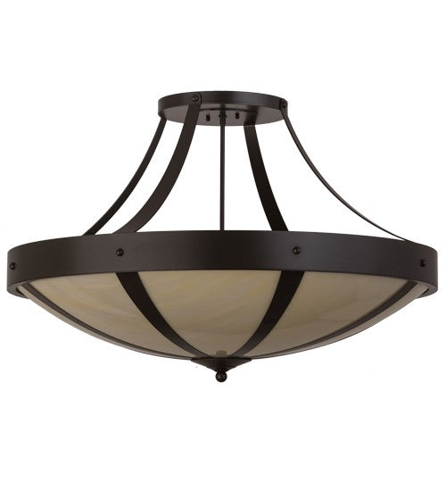 2nd Ave Lighting Urban 36" Spoked Semi-Flushmount in Timeless Bronze Finish