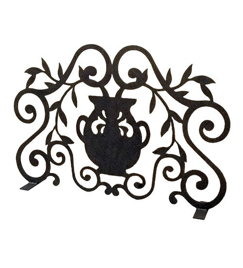 2nd Ave Lighting Urn 42" Wide Fireplace Screen in Blackwash Finish