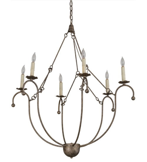 2nd Ave Lighting Vienna 32" Wide 6 LT Chandelier in Corinth Finish