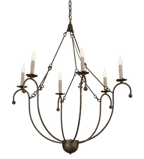 2nd Ave Lighting Vienna 32" Wide 6 LT Chandelier in Corinth Finish