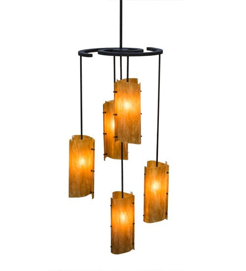 2nd Ave Lighting Vortex 34" Wide 5 LT Chandelier in Coffee Bean Finish