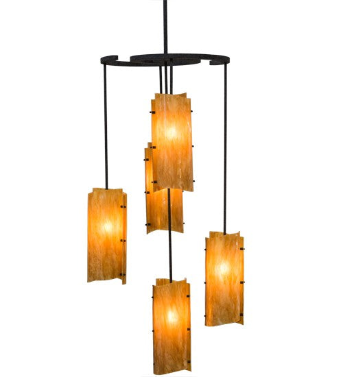 2nd Ave Lighting Vortex 34" Wide 5 LT Chandelier in Coffee Bean Finish