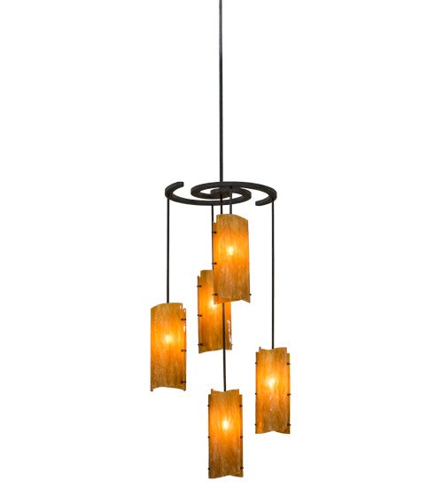 2nd Ave Lighting Vortex 34" Wide 5 LT Chandelier in Coffee Bean Finish