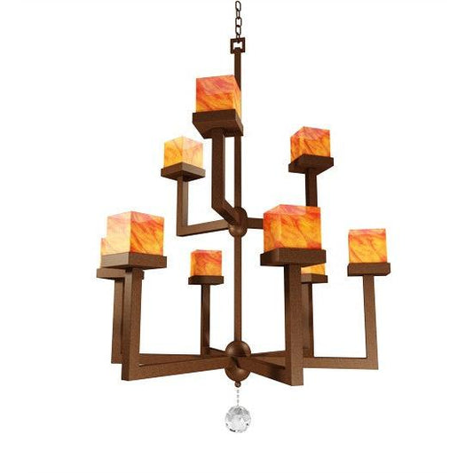 2nd Ave Lighting Vox 48" Wide 9 Light Two Tier Chandelier in Rusty Nail Finish