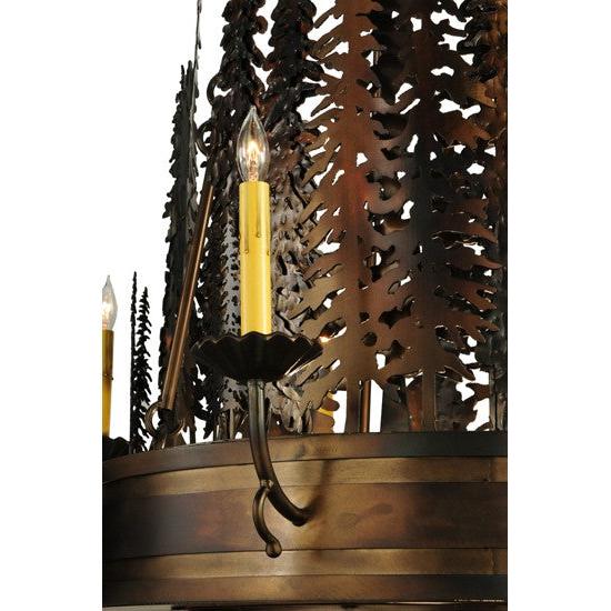 2nd Ave Lighting Walden Pine 40" Wide 14 Light Two Tier Chandelier in Burnished Antique Copper