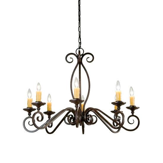 2nd Ave Lighting Wallis 36" Wide 8 Light Chandelier in Rustic Iron Finish