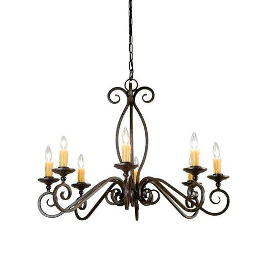 2nd Ave Lighting Wallis 36" Wide 8 Light Chandelier in Rustic Iron Finish