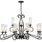 2nd Ave Lighting Wallis 60" Long 14 LT Oblong Chandelier in Blackwash Finish