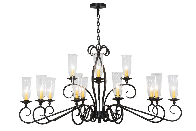 2nd Ave Lighting Wallis 60" Long 14 LT Oblong Chandelier in Blackwash Finish