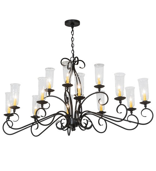 2nd Ave Lighting Wallis 60" Long 14 LT Oblong Chandelier in Blackwash Finish