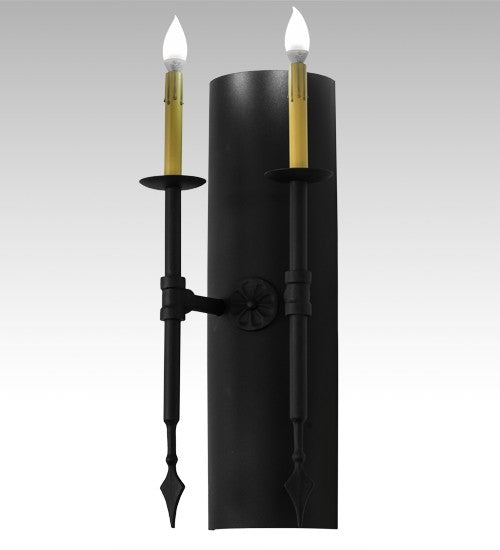 2nd Ave Lighting Warwick 10" Wide 2 LT Wall Sconce in Textured Black