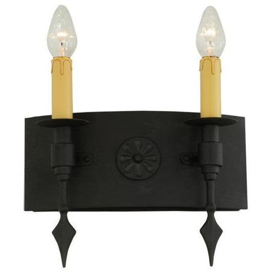 2nd Ave Lighting Warwick 14" Wide 2 LT Wall Sconce in Costello Black