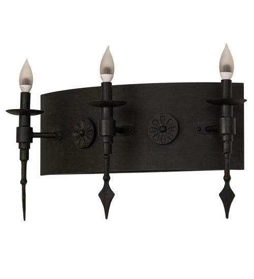 2nd Ave Lighting Warwick 24" Wide 3 LT Wall Sconce in Costello Black