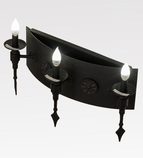 2nd Ave Lighting Warwick 24" Wide 3 LT Wall Sconce in Costello Black