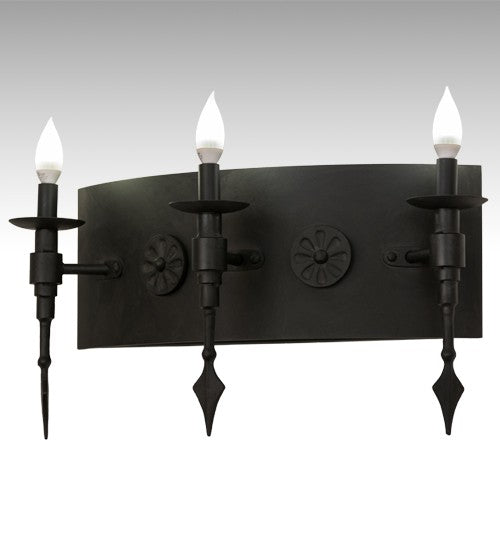 2nd Ave Lighting Warwick 24" Wide 3 LT Wall Sconce in Costello Black