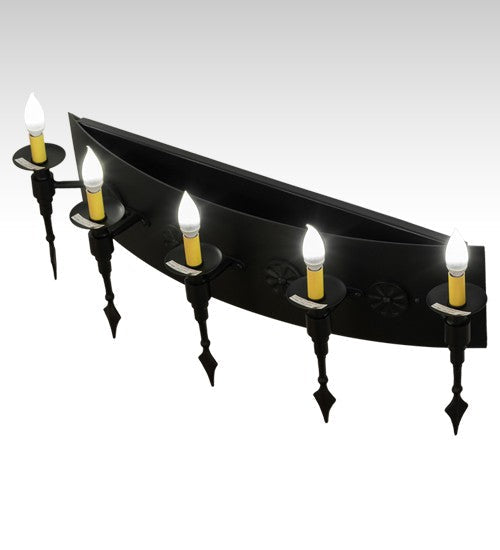2nd Ave Lighting Warwick 36" Wide 5 Light Wall Sconce in Textured Black Finish
